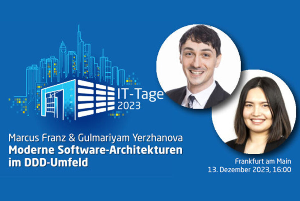 Marcus Franz und Gulmariyam Yerzhanova auf den IT-Tagen 2023