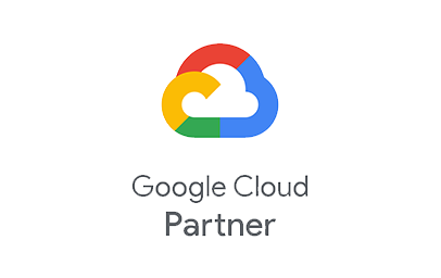 Google Cloud Partner-Logo, das eine Partnerschaft im Bereich Cloud-Dienste und -Lösungen mit Google Cloud darstellt.