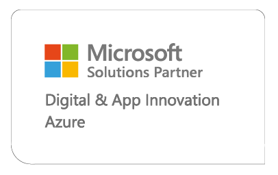 Microsoft Solutions Partner-Logo mit dem Text "Digital & App Innovation Azure", das eine Partnerschaft im Bereich digitaler und App-Innovationen auf der Azure-Plattform anzeigt.