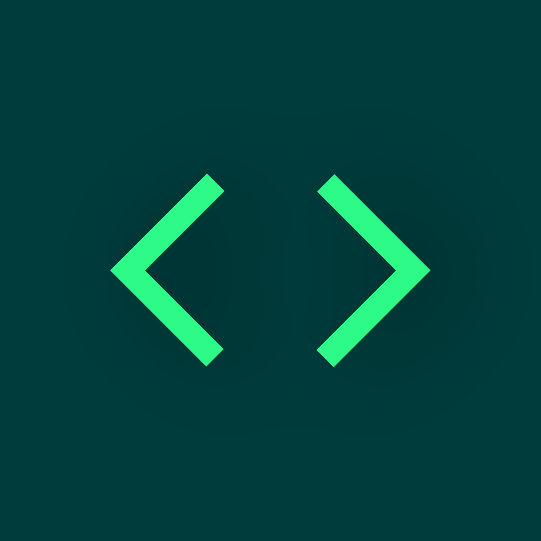 Ein einfaches, grünes Symbol auf dunkelgrünem Hintergrund zeigt ein Kreis mit HTML-ähnlichen Tags, bestehend aus einem öffnenden und schließenden spitzen Klammerpaar mit einem Schrägstrich in der Mitte. Das Bild repräsentiert Programmierung oder Webentwicklung.